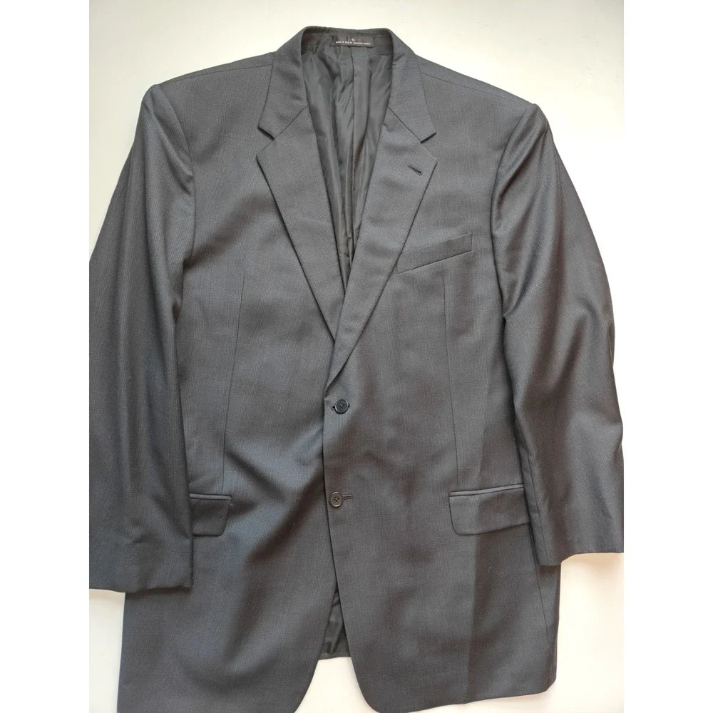 Joseph Abboud Mens Blue Plaid Wool Sports Coat 46L Blazer Made in USA K802